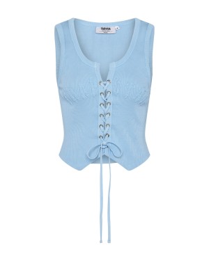 Baby Blue Trapstar Irongate Lace Up Women's Vests Canada | TBPOR-6901
