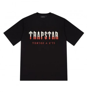 Black Red Trapstar Decoded Men's T-shirts Canada | PZWXM-3186
