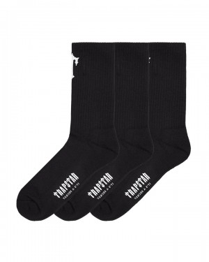 Black Trapstar 3 Pack Irongate T Men's Socks Canada | EHLTQ-9418