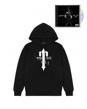Black Trapstar ATESTB TRAPSTAR X CHAPTER Men's Hoodies Canada | JIWBK-4290