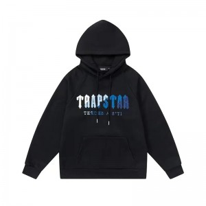 Black Trapstar Blue Logo Men's Hoodies Canada | FEPVX-9510