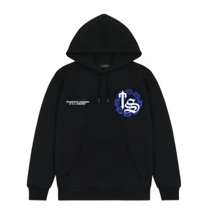 Black Trapstar Chain Script Men's Hoodies Canada | PIVLW-0359