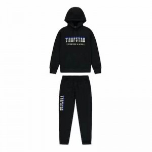 Black Trapstar Chenille Decoded 2.0 Hooded Men's Tracksuits Canada | SEZKA-6539