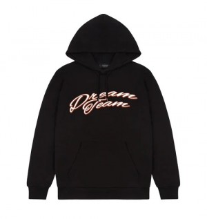 Black Trapstar DREAM TEAM Men's Hoodies Canada | JFRSY-7540