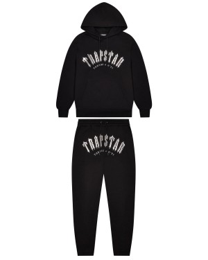 Black Trapstar Decoded Hooded Gel Men's Tracksuits Canada | SMCBW-1396