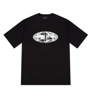 Black Trapstar Diamond In The Rough Men's T-shirts Canada | ATMXB-3692