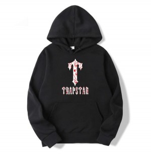 Black Trapstar Flowers Pattern Men's Hoodies Canada | ALYXB-0926
