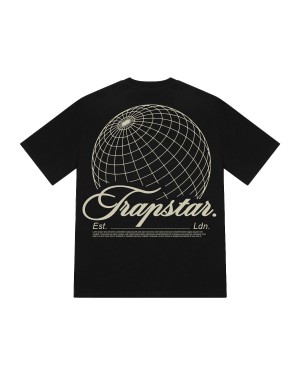 Black Trapstar Global Men's T-shirts Canada | WCQIO-5781