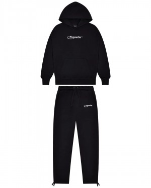 Black Trapstar Hyperdrive Embroidered Men's Tracksuits Canada | KOZUH-2519