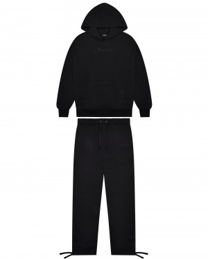 Black Trapstar Hyperdrive Embroidered Men's Tracksuits Canada | UQHFG-9231