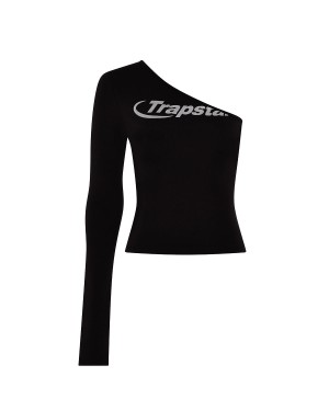 Black Trapstar Hyperdrive One Shoulder Women's T-shirts Canada | XJWBA-2714