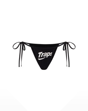 Black Trapstar Hyperdrive Tie Side Women's Bikini Bottoms Canada | VRGZJ-1036