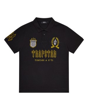 Black Trapstar Irongate Men's Polo Shirts Canada | LXANO-5197