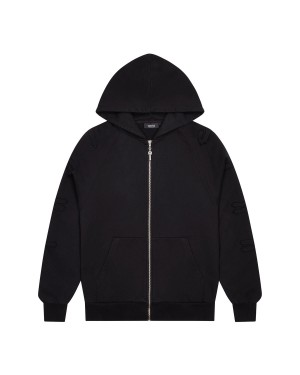 Black Trapstar Irongate Patchwork Zip Men's Hoodies Canada | BTGFE-9260