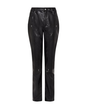 Black Trapstar Irongate T Stud Vegan Leather Women's Pants Canada | EZUWO-8416