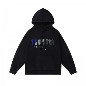 Black Trapstar It’s A Secret Blue-Gray Logo Men's Hoodies Canada | WDERS-6235