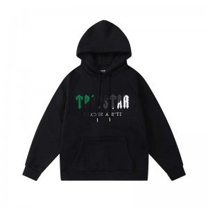 Black Trapstar It’s A Secret Green-Gray Logo Men's Hoodies Canada | IGAKT-3175