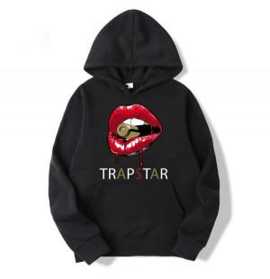 Black Trapstar Red Lips Men's Hoodies Canada | FNUDR-5739