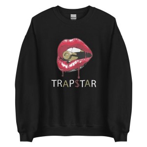 Black Trapstar Red Lips Men's Sweatshirts Canada | LFORD-5913