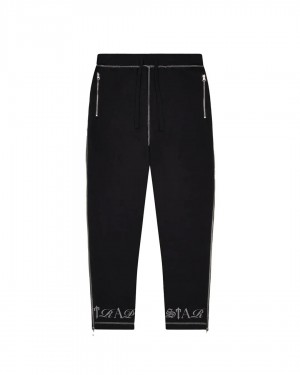 Black Trapstar Script Men's Pants Canada | RHCXZ-8462