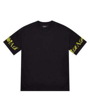 Black Trapstar Script Men's T-shirts Canada | SFTMW-6394