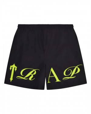 Black Trapstar Script Shell Men's Shorts Canada | KLGPH-1562