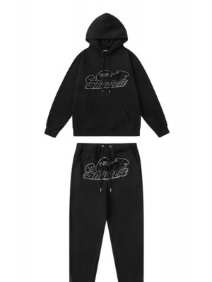 Black Trapstar Shooters Arch Panel Hooded Men's Tracksuits Canada | NHBIT-2945
