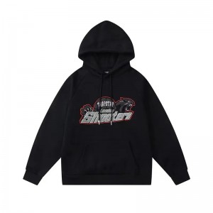 Black Trapstar Shooters Gray Logo Men's Hoodies Canada | OFDIC-5293