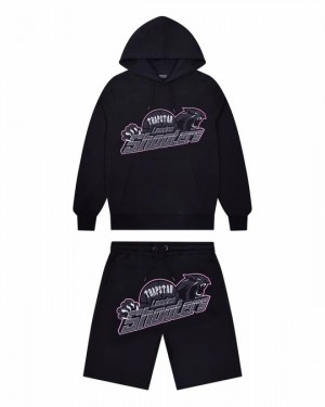 Black Trapstar Shooters Hoodie Men's Short Set Canada | QLBWU-6927