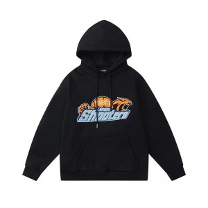 Black Trapstar Shooters Orange Logo Men's Hoodies Canada | JCOHF-9064