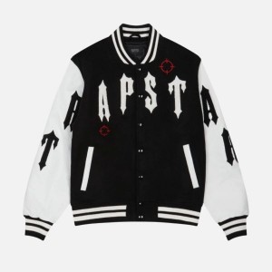 Black Trapstar Shooters Varsity Men's Jackets Canada | BNKTA-4652