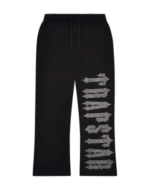 Black Trapstar Skull Decoded Diamante Men's Sweatpants Canada | YVBST-8921