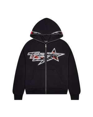 Black Trapstar TS Star Camo Men's Hoodies Canada | LBYRP-2104