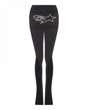 Black Trapstar TS Star Contour Panel Fitted Women's Pants Canada | NQROV-5647