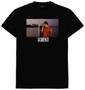 Black Trapstar X Scarface Men's T-shirts Canada | DYMVE-3607