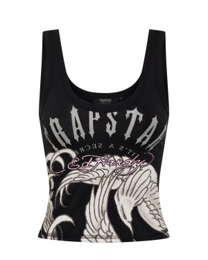 Black Trapstar x Ed Hardy Women's Vests Canada | AXSWQ-9047