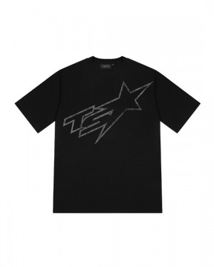 Black Trapstar Ts Men's T-shirts Canada | RKWYJ-8927