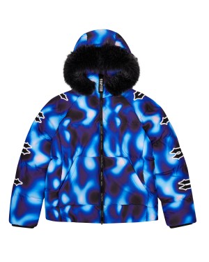 Black / Blue Trapstar Hooded Irongate Sleeve Men's Puffer Jackets Canada | QWUOL-8395