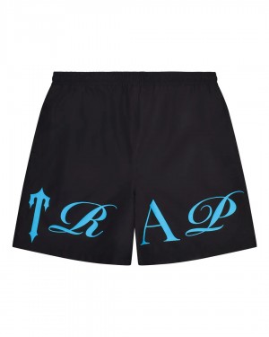 Black / Blue Trapstar Script Shell Men's Shorts Canada | JXLWV-7541