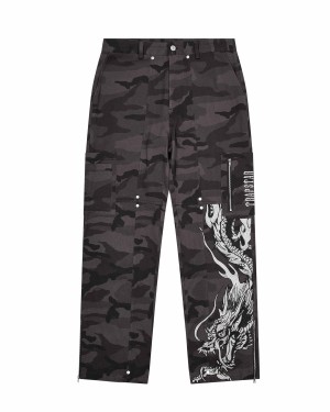 Black / Camo Trapstar x Ed Hardy Cargos Men's Cargos Canada | GLNYK-9316