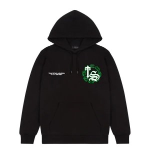 Black / Green Trapstar Chain Script Men's Hoodies Canada | GHCJW-2037