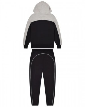 Black / Grey Trapstar Irongate Chenille Hooded Men's Tracksuits Canada | QSUXN-5792