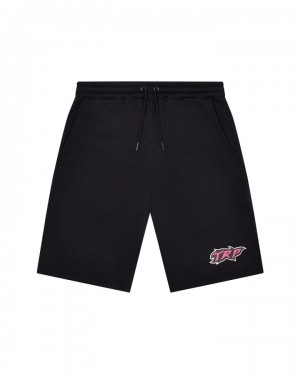 Black / Pink Trapstar TRP Flame Men's Shorts Canada | NAMTJ-3097