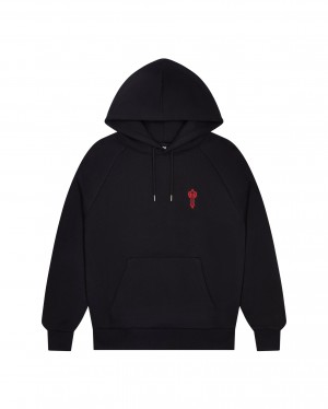 Black / Red Trapstar Foundation Men's Hoodies Canada | LWVCI-9024