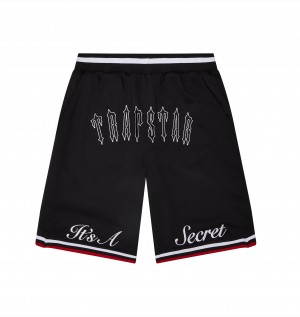 Black / Red Trapstar It's A Secret Irongate Arch Men's Shorts Canada | NHAIG-5463
