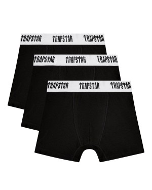 Black / White Trapstar 3 Pack Men's Boxer Canada | TPKHE-8014