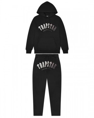 Black / White Trapstar Irongate Arch Its A Secret Hooded Gel Men's Tracksuits Canada | DANGO-5420