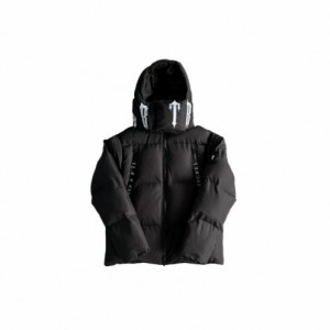 Black / White Trapstar Irongate Collar Men's Puffer Jackets Canada | EHOIS-1756