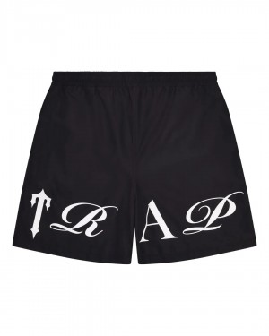 Black / White Trapstar Script Shell Men's Shorts Canada | WTHED-5168