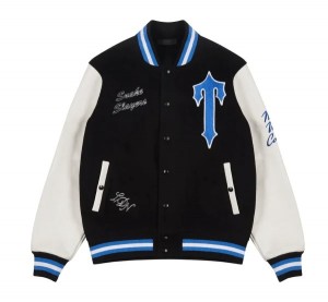 Black / White Trapstar Snake Slayers Varsity Men's Jackets Canada | DLCAI-9106